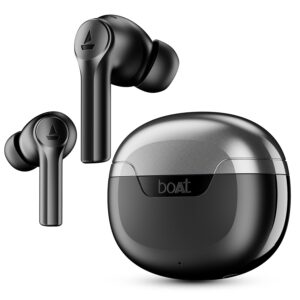 Boat Airdopes 300, Cinematic Spatial Audio, 50HRS Battery, 4Mic AI ENx, IPX4, v5.3 Bluetooth Earbuds, TWS Ear Buds Wireless Earphones with mic (Gunmetal Black)