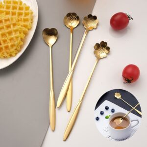 Fapiwen Golden Spoons, Set of 4 PCS Gold),18 centimeter